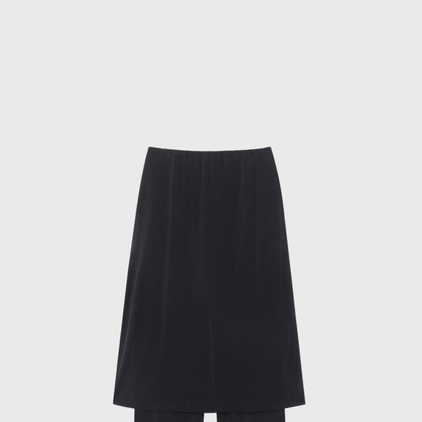 Jersey layered pants (dark gray / white) : MONOHA