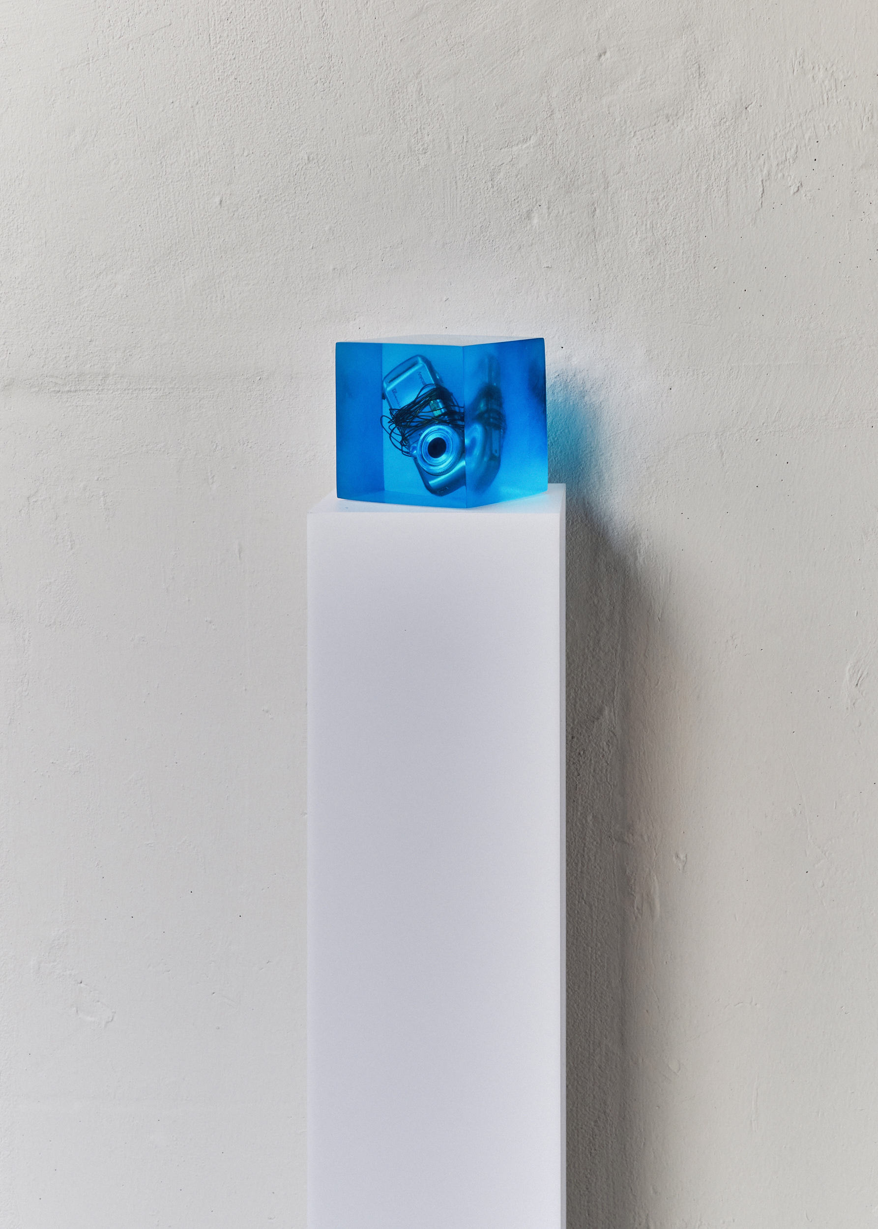 Blue Fossil 13x13x13cm Encased in resin 2005 (Recreated 2025)