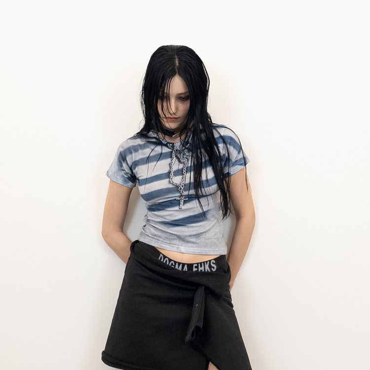 ワンピース [DOGMA EHKS] RECONSTRUCTED MINI DRESS RECONSTRUCTED MINI DRESS PALE BLUE : DOGMA EHKS