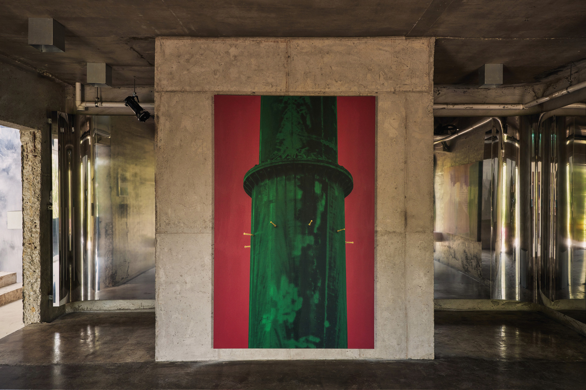 RED LIGHT 2 SECONDS-ELECTRO COLUMN 135.5x214cm Print on canvas 2013