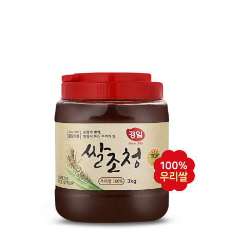 <p style="margin-top:20px;"><span  style="text-align:left; font-size:17px;"><b>우리쌀 조청 </b></span><span style="text-align:right; color:#FF0000; font-size:12px;"><b>   3kg</b></span><br><span style="color:#666; font-size:12px;">국산쌀 95% / 국산엿기름 5%</span></p>