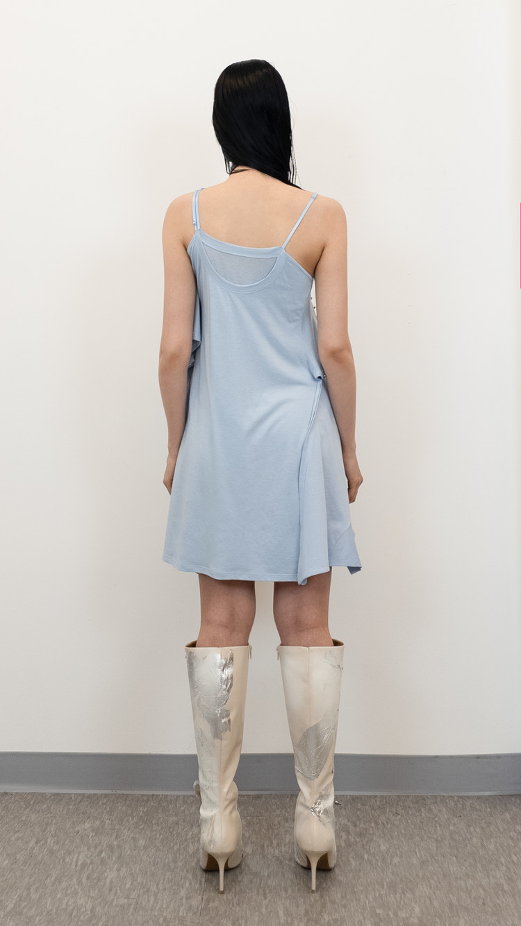 RECONSTRUCTED MINI DRESS PALE BLUE : DOGMA EHKS