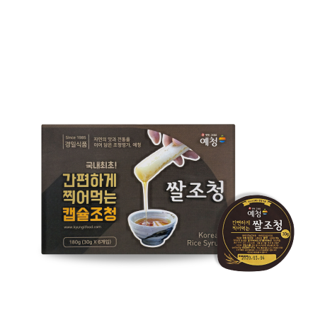 <p style="margin-top:20px;"><span  style="text-align:left; font-size:17px;"><b>예청 미니 쌀조청 30g </b></span><span style="text-align:right; color:#FF0000; font-size:12px;"><b>   30gX6개입</b></span><br><span style="color:#666; font-size:12px;">국산쌀 95% / 국산엿기름 5%</span></p>
