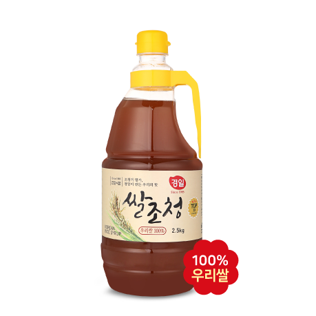 <p style="margin-top:20px;"><span  style="text-align:left; font-size:17px;"><b>우리쌀 조청 </b></span><span style="text-align:right; color:#FF0000; font-size:12px;"><b>   2.5kg</b></span><br><span style="color:#666; font-size:12px;">국산쌀 95% / 국산엿기름 5%</span></p>