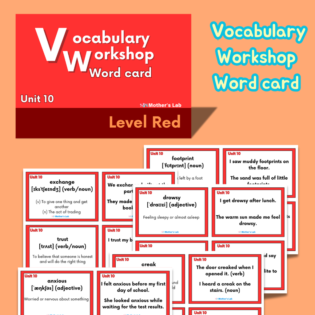 Vocabulary Workshop Level Red Unit 10단어카드