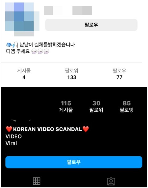 영상녹화협박 피해자의 SNS사칭계정을 개설해 유포한 가해자