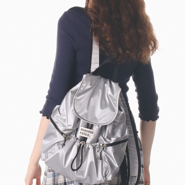 バックパック・リュック masmarulez String flap backpack Glittery silver 5009668630 String flap backpack _ Glittery silver : Masmarulez [마스마룰즈]