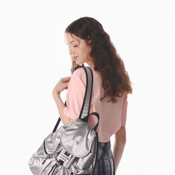 バックパック・リュック masmarulez String flap backpack Glittery silver 5009668630 String flap backpack _ Glittery silver : Masmarulez [마스마룰즈]