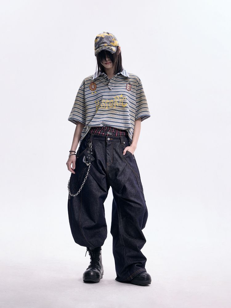 デニム・ジーパン zipper detachable pocket spiked structure thorn jeans zipper detachable pocket spiked structure thorn jeans