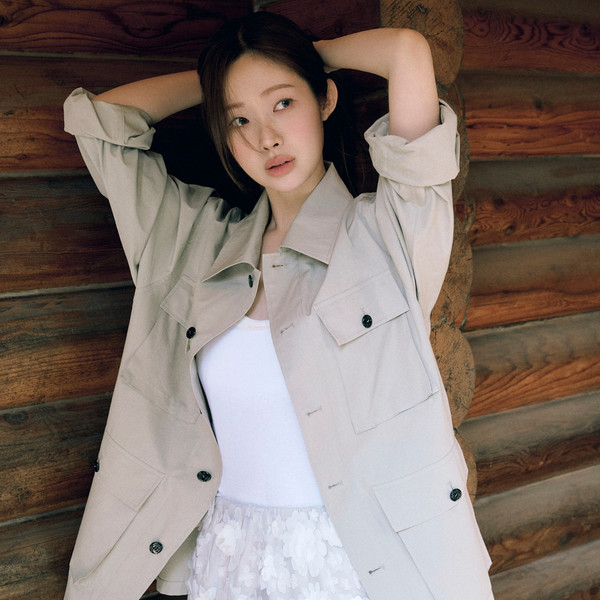 ジャケット MONOHA : 25SS / Cotton field shacket (beige) Cotton field shacket (beige) : MONOHA