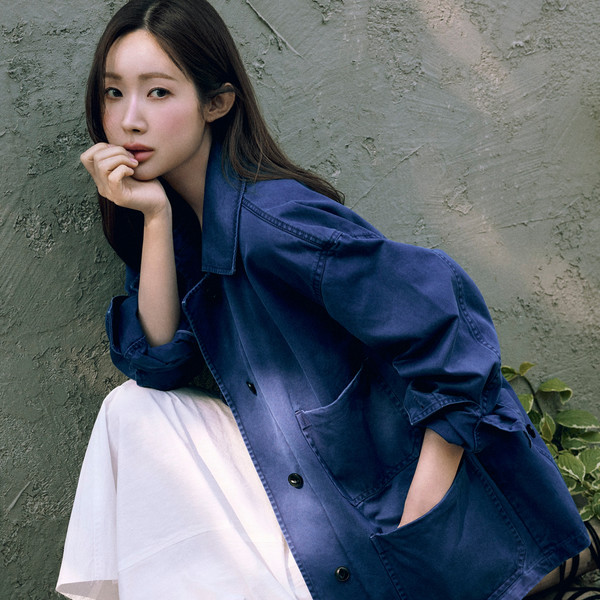 Cotton dying work jacket (blue) : MONOHA