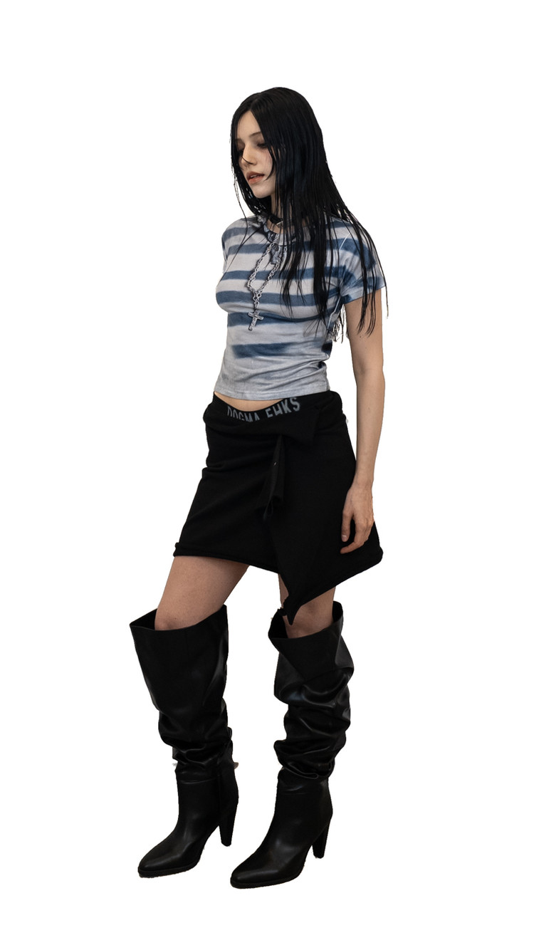 スカート [DOGMA EHKS] JERSEY WRAP SKIRT JERSEY WRAP SKIRT BLACK : DOGMA EHKS