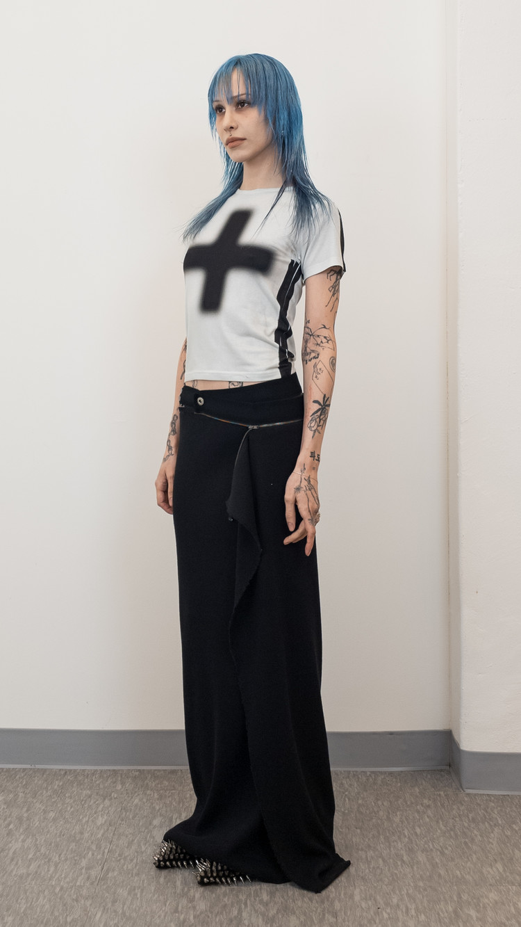 Tシャツ・カットソー [DOGMA EHKS] CROSS CROP SHORT SLEEVE CROSS CROP SHORT SLEEVE BLACK : DOGMA EHKS