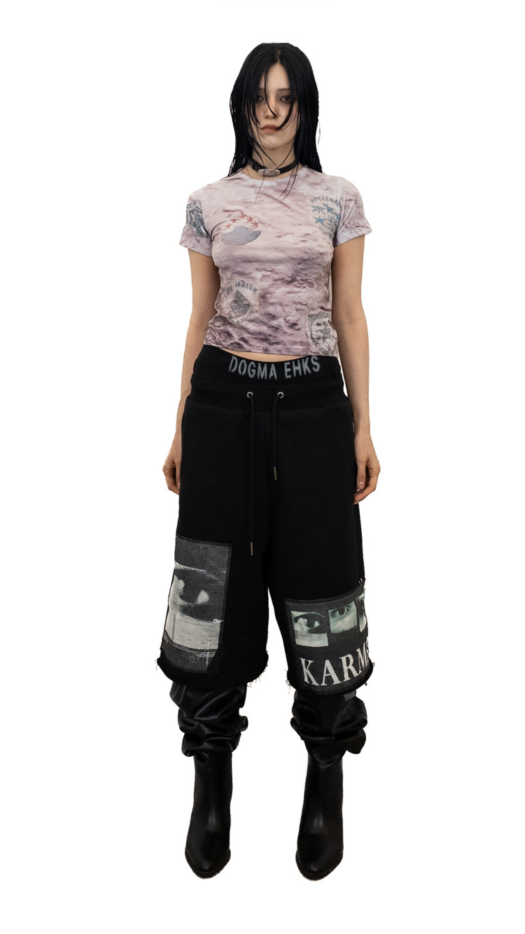 Tシャツ・カットソー [DOGMA EHKS] CROSS CROP SHORT SLEEVE CROSS CROP SHORT SLEEVE BLACK : DOGMA EHKS