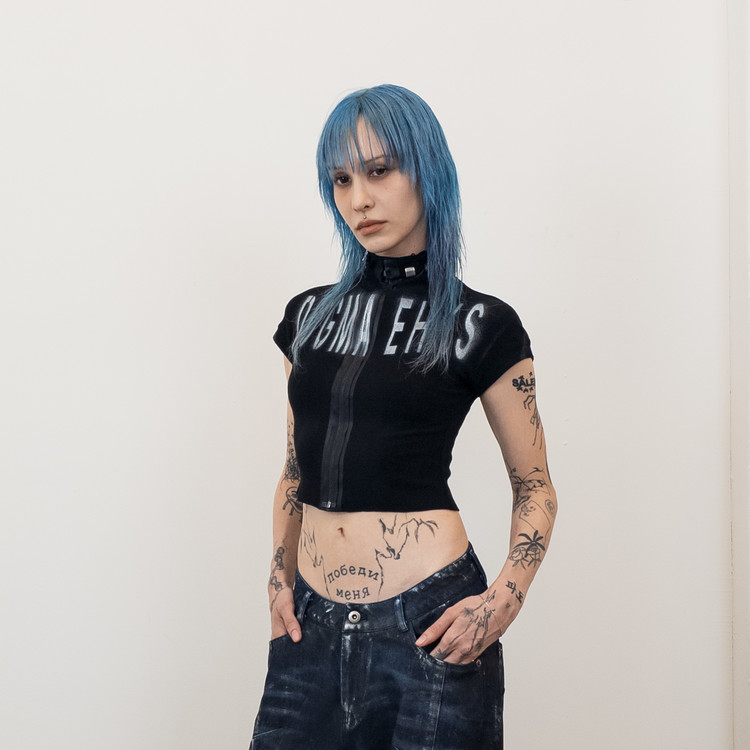 ワンピース [DOGMA EHKS] RECONSTRUCTED MINI DRESS RECONSTRUCTED MINI DRESS PALE BLUE : DOGMA EHKS