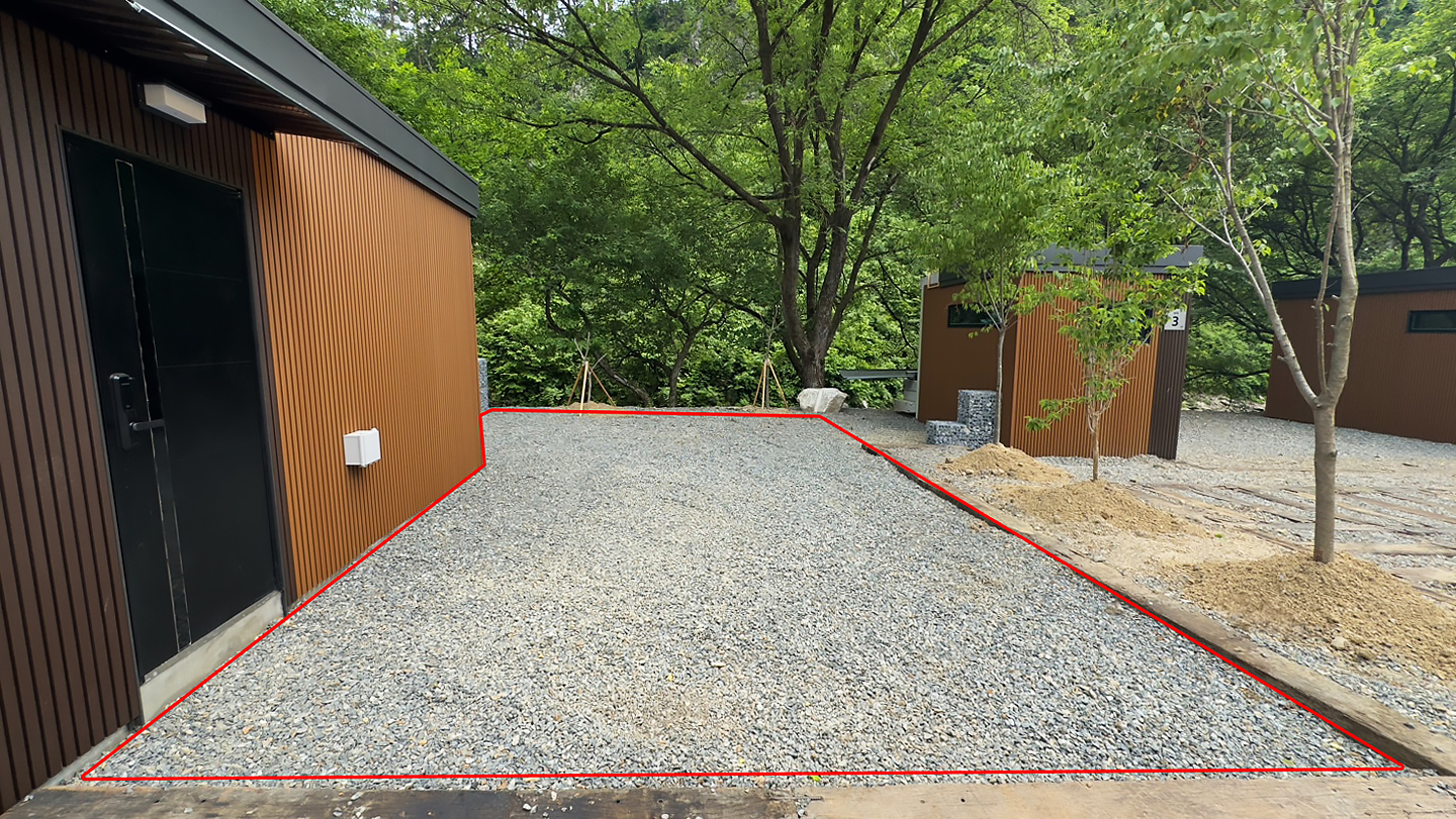 가평 캠핑장 스테이지 캠핑앤풀빌라의 사이트2를 소개합니다.