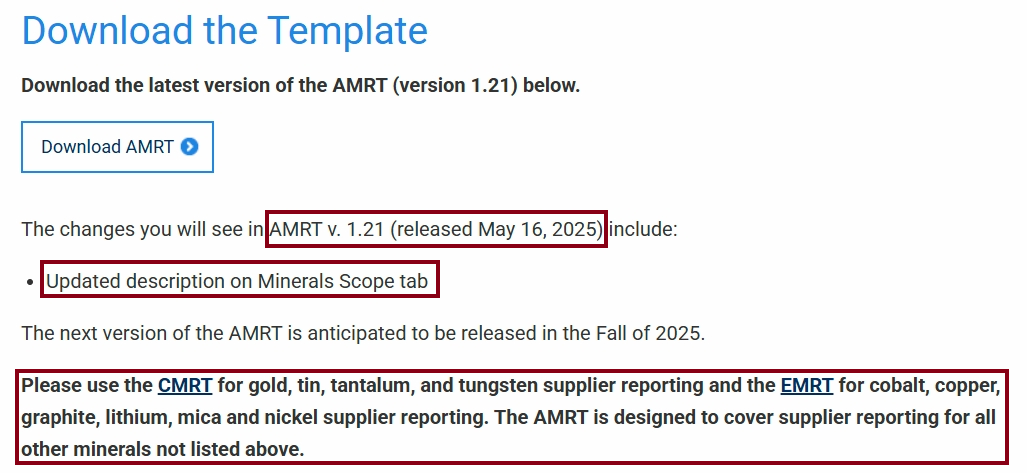 Conflict/Responsible Minerals Update: AMRT 1.21 : MDSKorea Newsletter