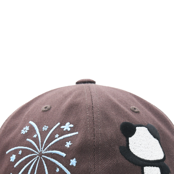 PANDA EMBROIDERY CAP (BROWN) : THE MUSEUM VISITOR