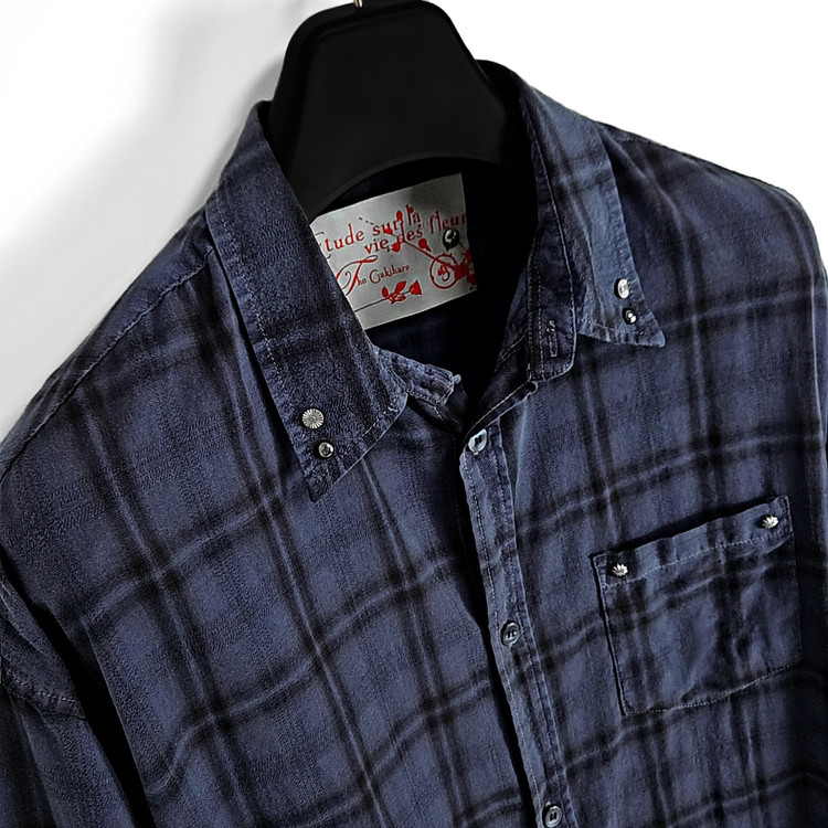 シャツ [GAKIHARA] KARIYA VINTAGE CHECK SHIRTS Kariya western vintage cut check shirts (charcoal