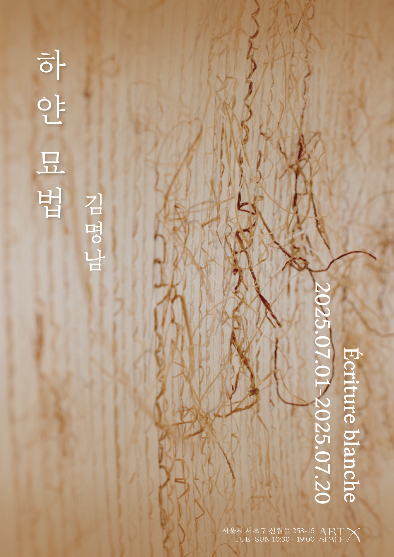  ≪하얀 묘법 -  Écriture blanche≫ 전시 포스터