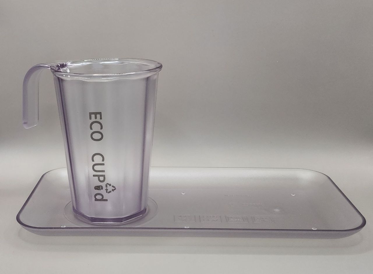 <strong>26[cm] 에코젠 플레이트</strong><br/>투명도 & 강한 내구성<br/>Handgrip 머그컵과  SET