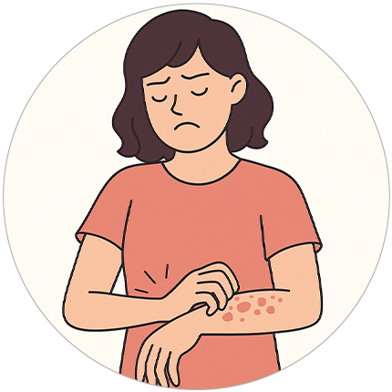 새집증후군 새집 아토피 때문에 가려운 여자 이미지