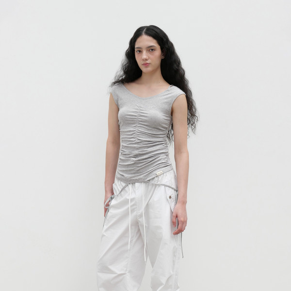 【ROCK CAKE】SHIRRING DRAW TOP 3カラー MUSINSA公式 | ROCKCAKE Shirring Draw Top - White