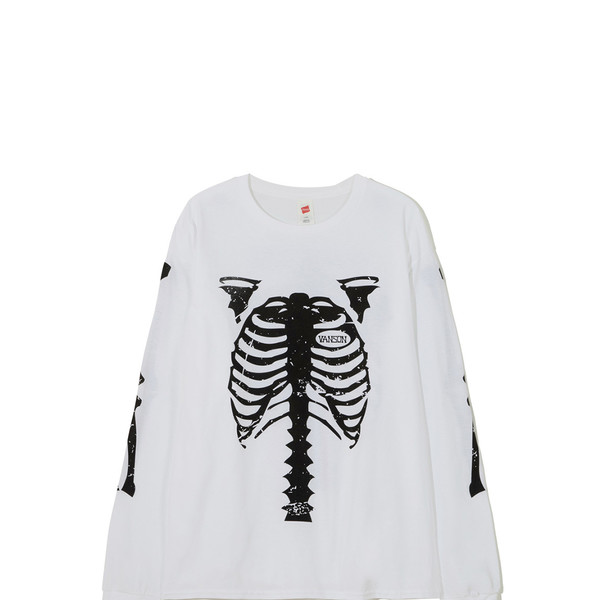 【J's】SKELETON LONG T XXL　ロンT Skeleton Long-Sleeve Tee / White (Exclusive) : HIDE/AND/RIDE