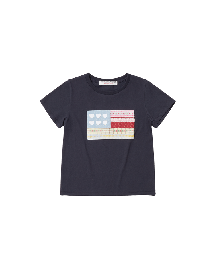 Tシャツ・カットソー THE MUSEUM VISITOR PATCHWORK SIX HEART T-SHIRT 5FT1917 PATCHWORK SIX HEART T-SHIRT (WHITE) : THE MUSEUM VISITOR