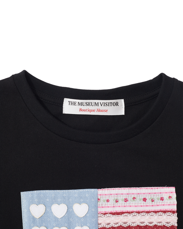 [THE MUSEUM VISITOR]★韓国人気★PATCHWORK SIX HEART T-SHIRT PATCHWORK SIX HEART T-SHIRT (BLACK) : THE MUSEUM VISITOR