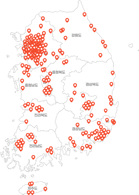 우주만물상 가맹점 지도