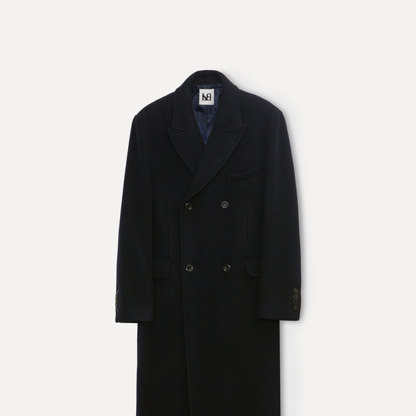 double-breasted wool coat navy : LABEL ARCHIVE 라벨 아카이브