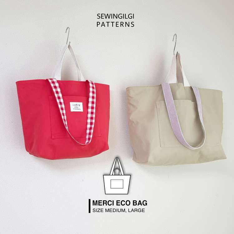 Merci Reversible Eco Bag Pattern : SEWINGILGI PATTERNS