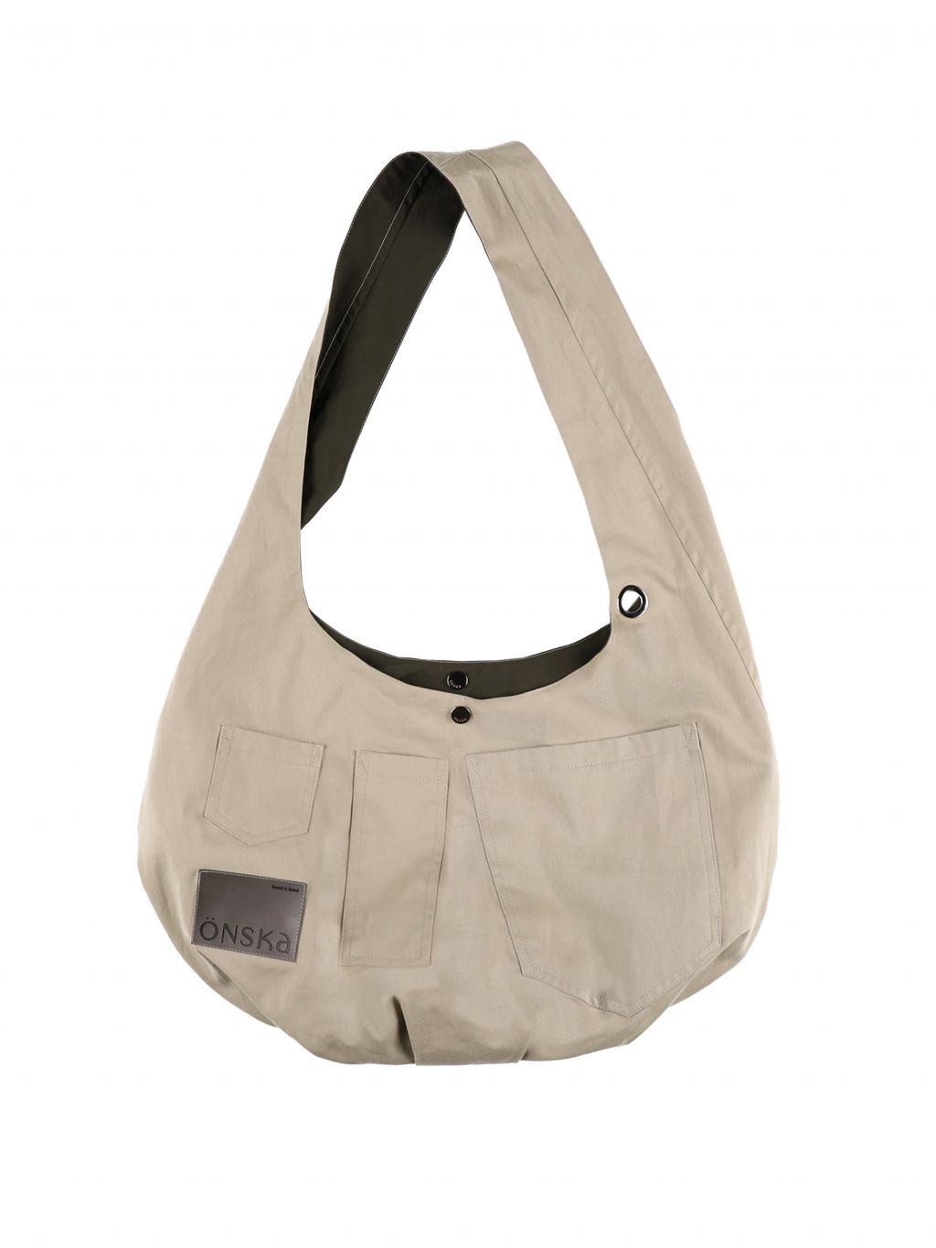【ONSKA】韓国発！ REVERSIBLE POCKET BAG リバーシブル バッグ 5차] REVERSIBLE POCKET BAG (BEIGE & KHAKI) : ONSKA オンスカ