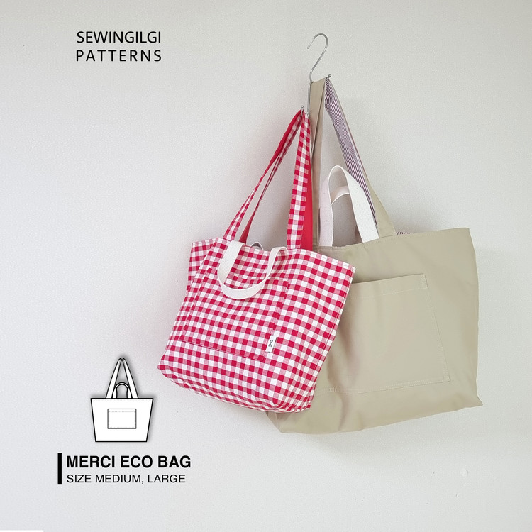 Merci Reversible Eco Bag Pattern : SEWINGILGI PATTERNS