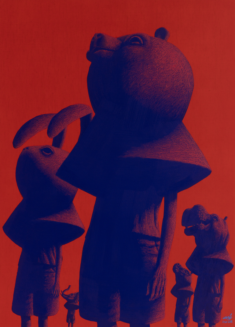 Maquerade_Numinose3/Acryic , Oilpastel on Canvas/70*100