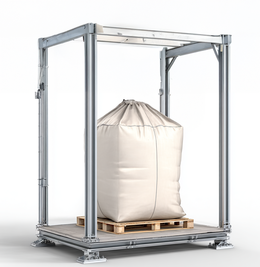 bigbag filling station dustfree 3d Redering image
