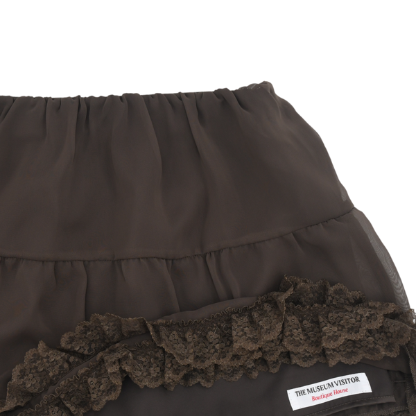 スカート THE MUSEUM VISITOR RUFFLE SKIRT TF5D0228 RUFFLE SKIRT (KHAKI BROWN) : THE MUSEUM VISITOR