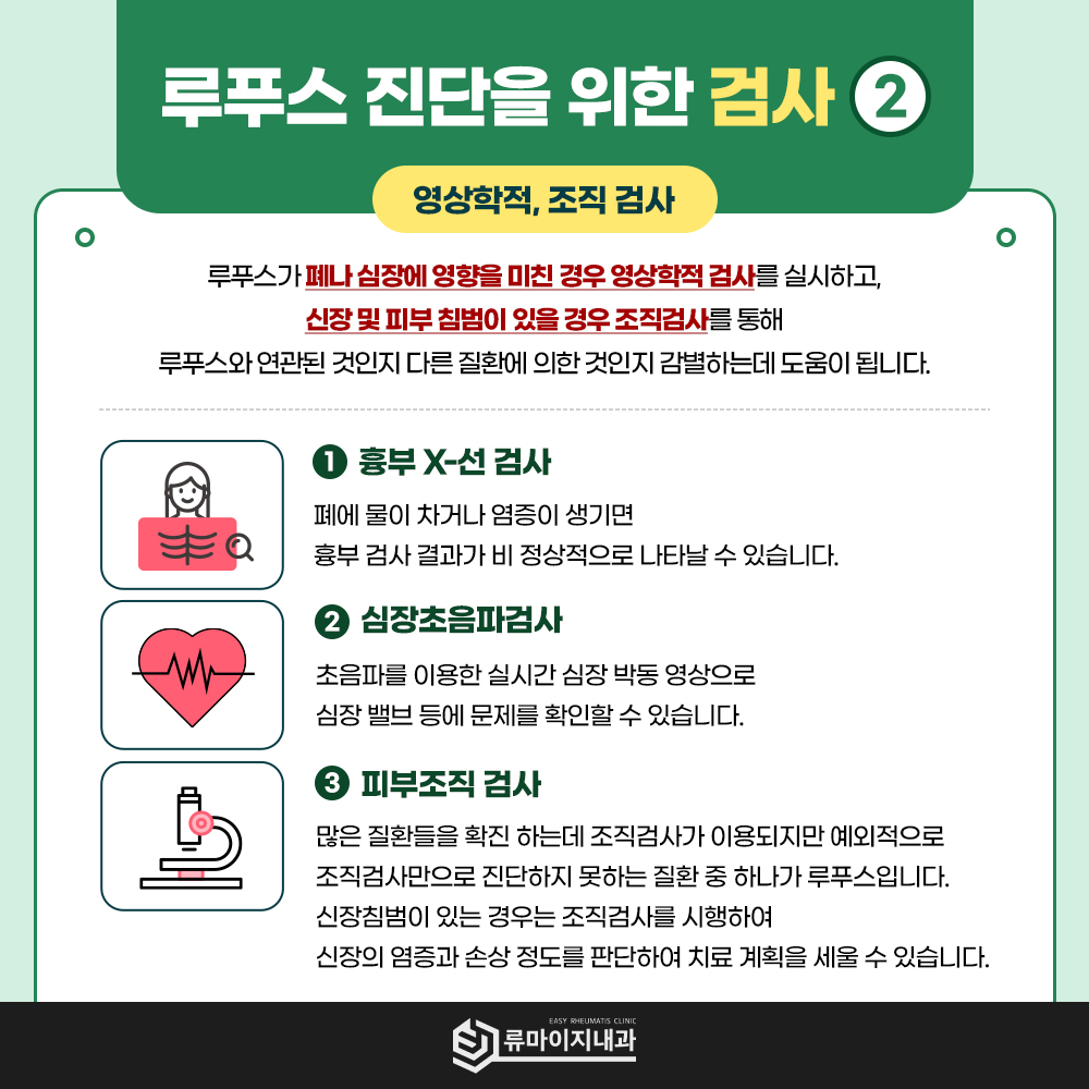 흉부엑스레이 심장초음파 피부조직검사 