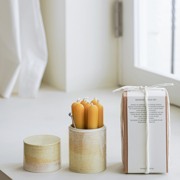 Beeswax Candle Set : honeyflamingo.japan
