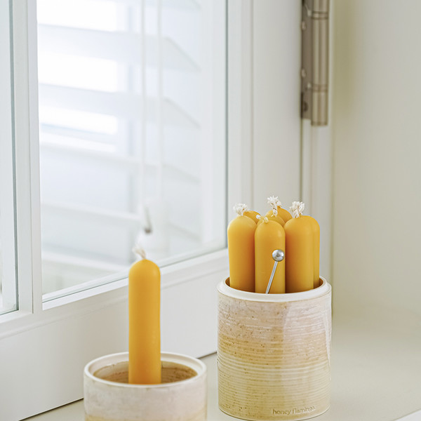 ★キャンドル　Beeswax RoundCandle ★ Beeswax Candle Set : honeyflamingo.japan