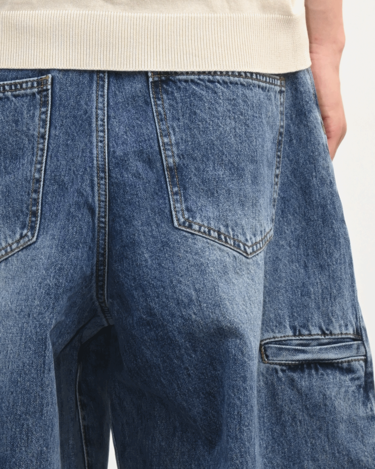 【BAON】Felint Washing Incision Balloon Denim Pants BAON (バオン) - フェリントウォッシングラインバルーンデニム