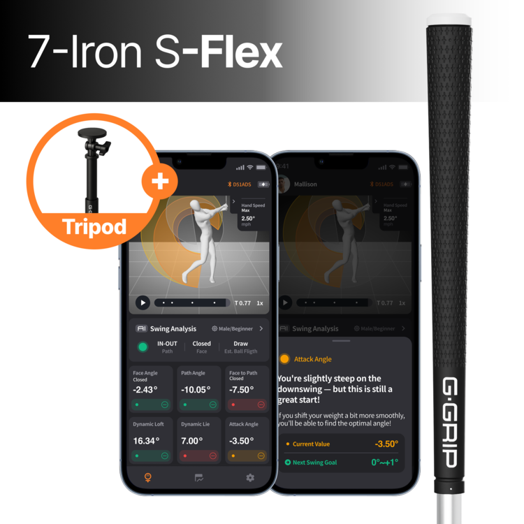 G·GRIP S - Men's 7-iron S-Flex (Full Package) : G·GRIP