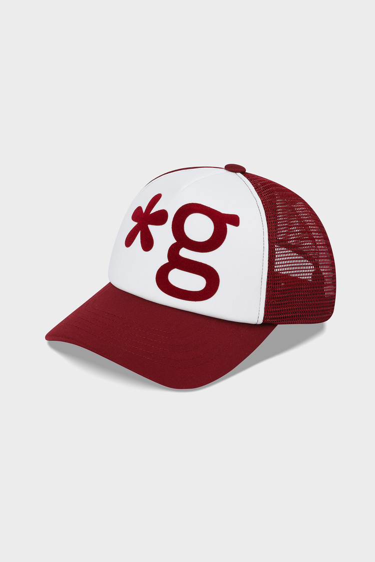 ＊韓国＊［grunden］TEXTURE LOGO TRUCKER CAP BURGUNDY GRUNDEN 글런든 TEXTURE LOGO TRUCKER CAP (BURGUNDY)