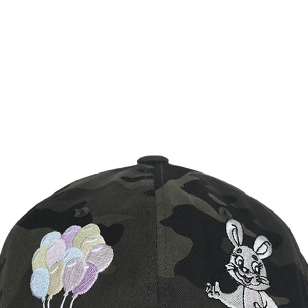 RABBIT EMBROIDERY CAP (CAMO) : THE MUSEUM VISITOR