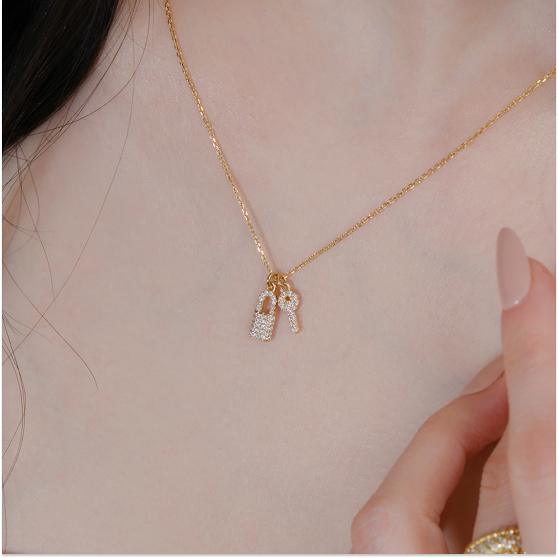  reve | ROCK&KEY DQ pave Necklace 