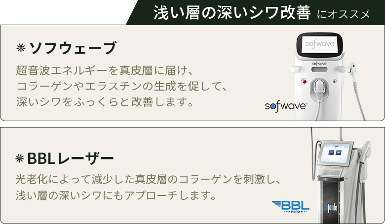 浅い層の深いシワ改善 にオススメ