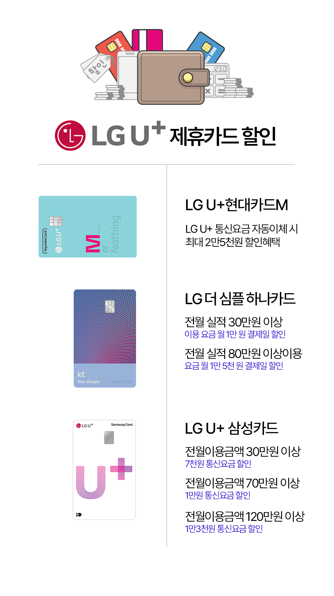 lg인터넷 제휴카드할인 보기