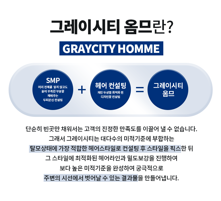 그레이시티 잠실 본점 옴므 SMP 두피문신 프레스티지 시그니처 노블 헤어 컨설팅