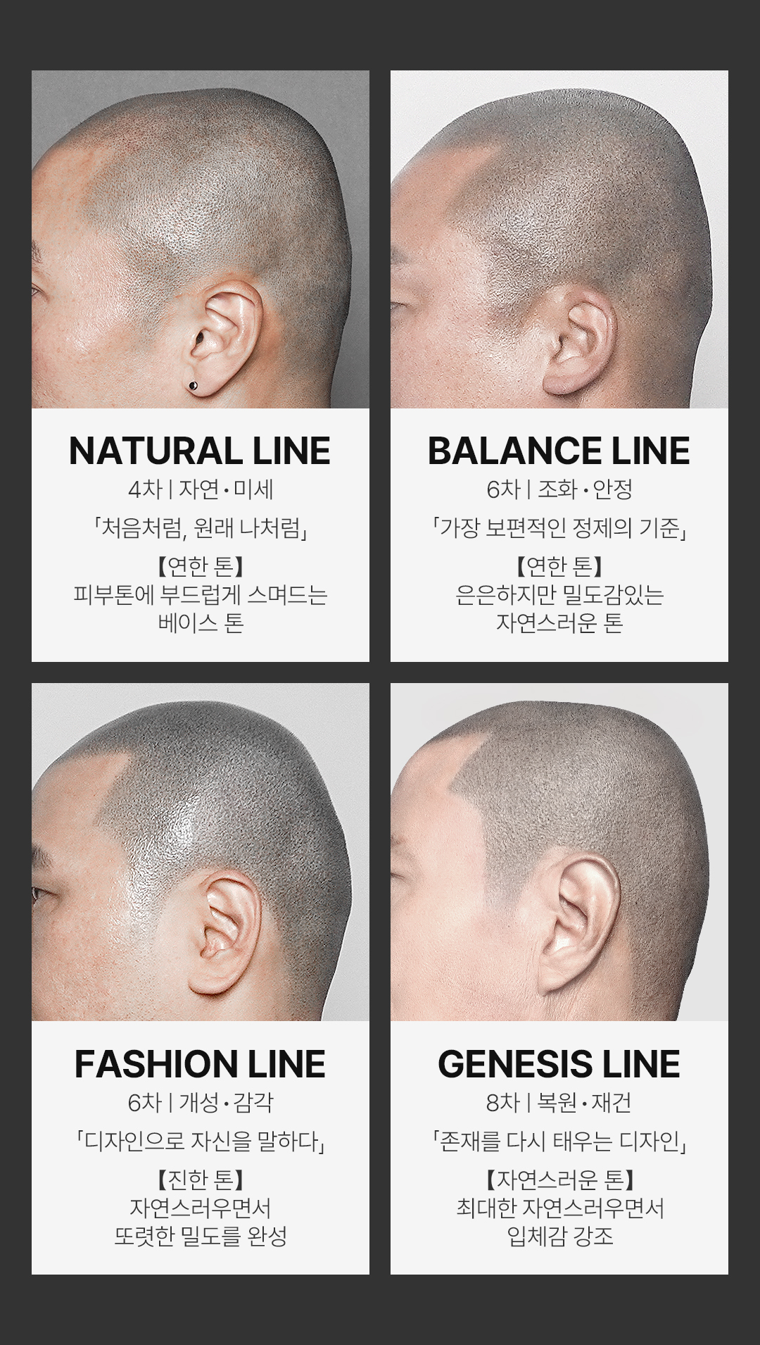 그레이시티 잠실 본점 삭발 SMP 두피문신 독보적 기술로 개인에 맞는 두상 디자인 구현 네츄럴 밸런스 패션 제네시스